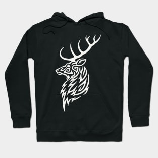 Tribal Stag White Hoodie